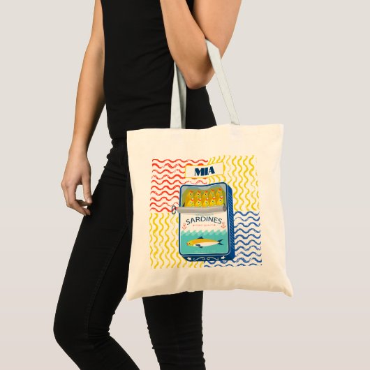 Canvas tas Eclectic Sardines Design |  (Voorkant (product))