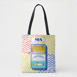 Canvas tas Eclectic Sardines Design   