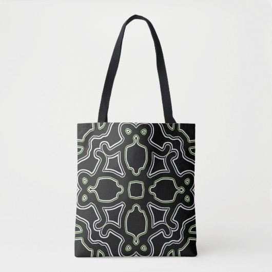 Canvas tas, een levendig, elegant zwart kleurenont tote bag (Voorkant)