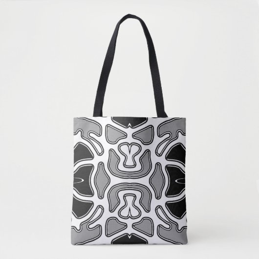 Canvas tas, een levendig zwart-wit klassiek ontwer tote bag (Voorkant)