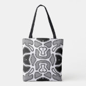 Canvas tas, een levendig zwart-wit klassiek ontwer tote bag (Achterkant)