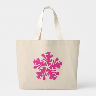 Canvas tas, eenvoudige bloementhema roze kleur grote tote bag