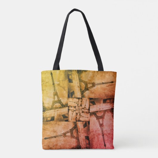 Canvas tas Eiffeltower — Puzzle Design (Achterkant)