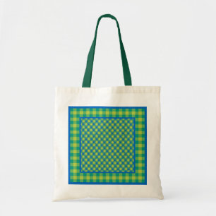 Canvas tas, Emerald en Blue, Checks en Polka Dots Tote Bag