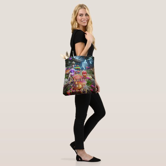 Canvas tas- en champignons tote bag (Op model)