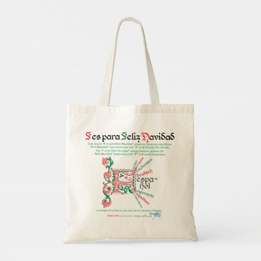 canvas tas "F es para Feliz Navidad" (Achterkant)