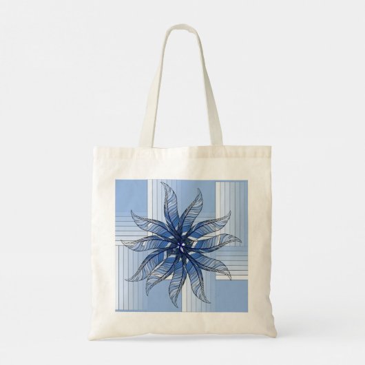 Canvas tas - Feather Pinwheel in blauw (Achterkant)