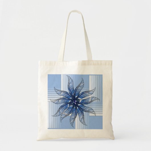 Canvas tas - Feather Pinwheel in blauw (Voorkant)