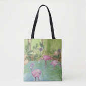 Canvas tas Flamingos (Voorkant)