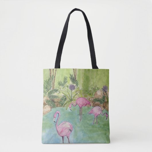 Canvas tas Flamingos (Voorkant)