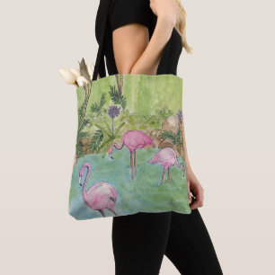 Canvas tas Flamingos