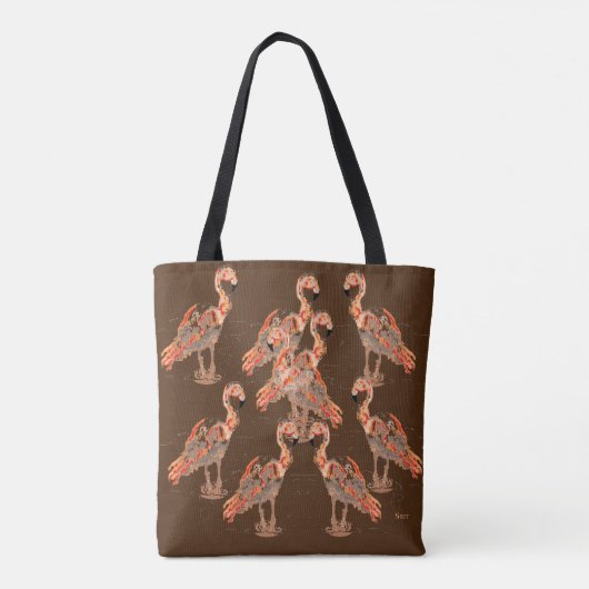 Canvas tas: Flamingo's Tote Bag (Achterkant)