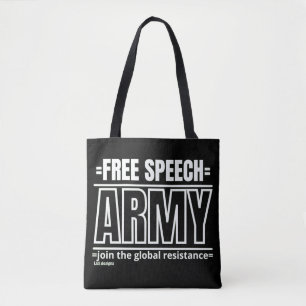 canvas tas "FREE SPEECH ARMY 2"