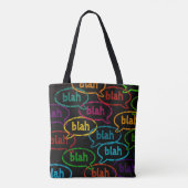 Canvas tas Funny Colorful Blah Blah Quote Black (Achterkant)