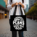 Canvas tas, Funny Dog Lover Canvas tas<br><div class="desc">Deze "Sorry I Have Plans With My Dog" canvas tas is ideaal voor hondenliefhebbers die een statement willen maken. Het is een stijlvol en praktisch accessoire voor het dragen van je benodigdheden terwijl je je liefde voor je harige vriend toont. Ideaal voor winkelen, strandreizen of dagelijkse boodschappen, deze canvas tas...</div>