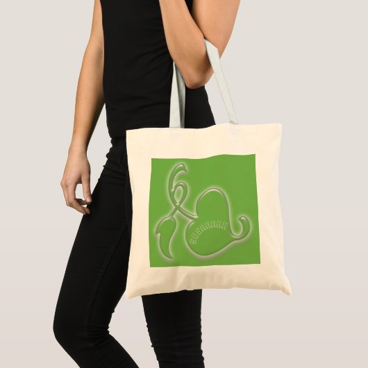 Canvas tas - Geëxpandeerde look Leaf met naam (Voorkant (product))