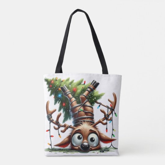 Canvas tas gekke rendierenkrans (Achterkant)