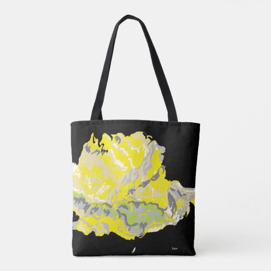 Canvas tas Gele Rozen in het donker (Achterkant)