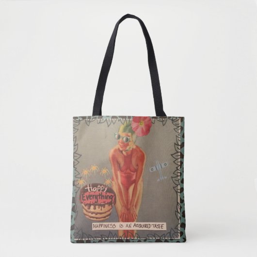 Canvas tas-geluk is een verworven smaak tote bag (Voorkant)