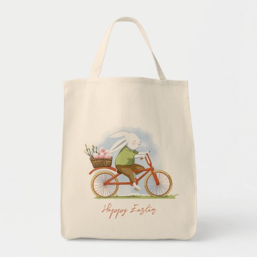 Canvas tas "Gelukkig Pasen" . (Voorkant)