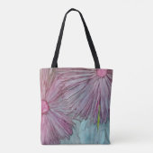 Canvas tas, gemiddelde roze bloemen tote bag (Achterkant)