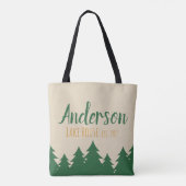 Canvas tas gepersonaliseerde Lake House & Pine Tre (Achterkant)