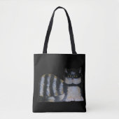 Canvas tas - gestreept kat (Voorkant)