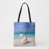 Canvas tas Gift Bag Bruid Groom Beach Wedding (Voorkant)