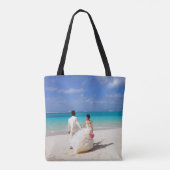 Canvas tas Gift Bag Bruid Groom Beach Wedding (Achterkant)
