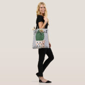 Canvas tas Gingham met  Cactus pot (Op model)