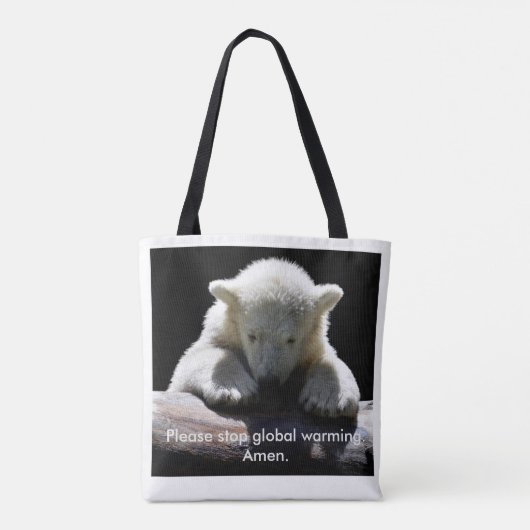 Canvas tas Global Warming Polar Beer stoppen (Achterkant)