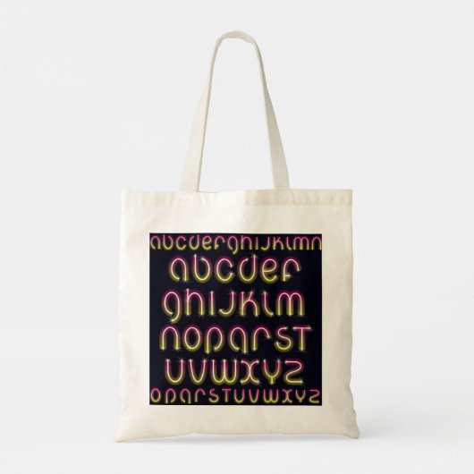 Canvas tas gloeiend neonlettertype (Achterkant)