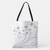 Canvas tas Gold en Silver Hearts (Voorkant)