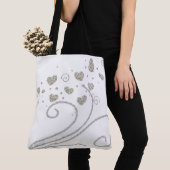 Canvas tas Gold en Silver Hearts (Dichtbij)