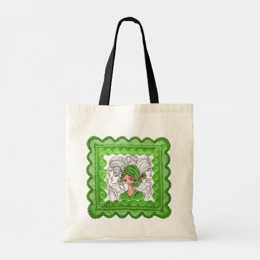 Canvas tas Green Flapper Girl (Achterkant)