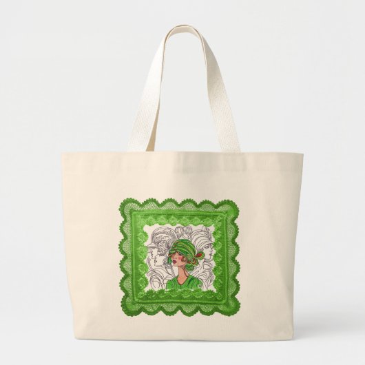 Canvas tas Green Flapper Girl (Voorkant)