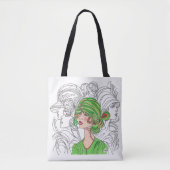 Canvas tas Green Flapper Girl (Voorkant)