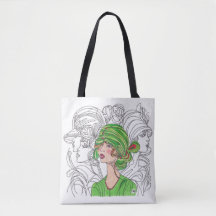 Canvas tas Green Flapper Girl