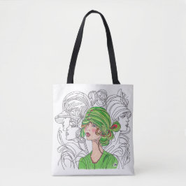 Canvas tas Green Flapper Girl