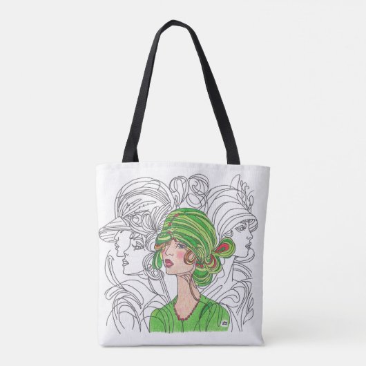 Canvas tas Green Flapper Girl (Achterkant)
