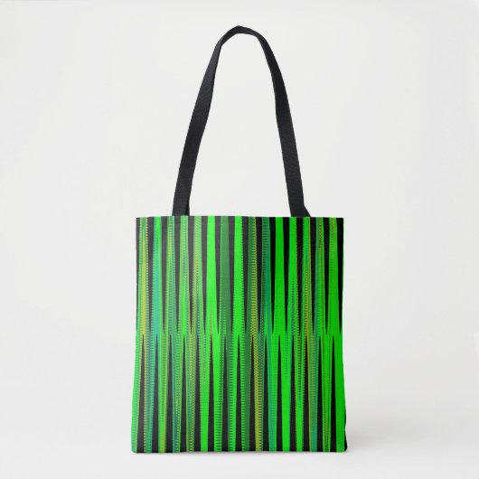 Canvas tas Green Stripe Pattern Shopping Gift Bag (Voorkant)