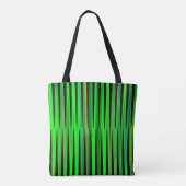 Canvas tas Green Stripe Pattern Shopping Gift Bag (Achterkant)