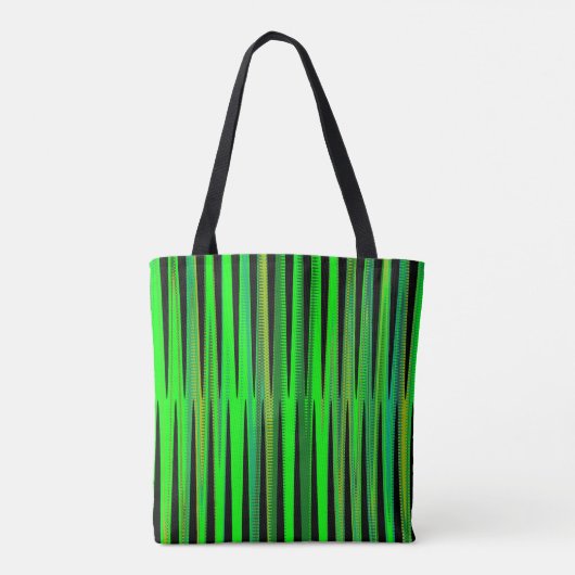 Canvas tas Green Stripe Pattern Shopping Gift Bag (Achterkant)
