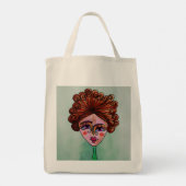 Canvas tas (grillige vrouw - 01) (Achterkant)