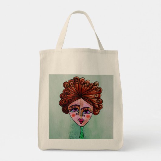 Canvas tas (grillige vrouw - 01) (Achterkant)