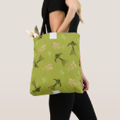 Canvas tas Groen slib bloemen (Dichtbij)
