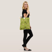 Canvas tas Groen slib bloemen (Op model)