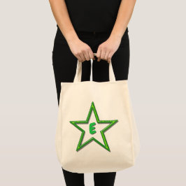 Canvas tas - Groene Ster met Initiaal