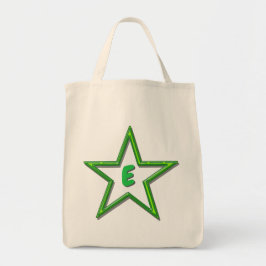 Canvas tas - Groene Ster met Initiaal
