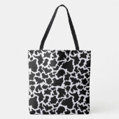 Canvas tas-Grote zwarte & witte Koe — Spoted Print Tote Bag (Voorkant)